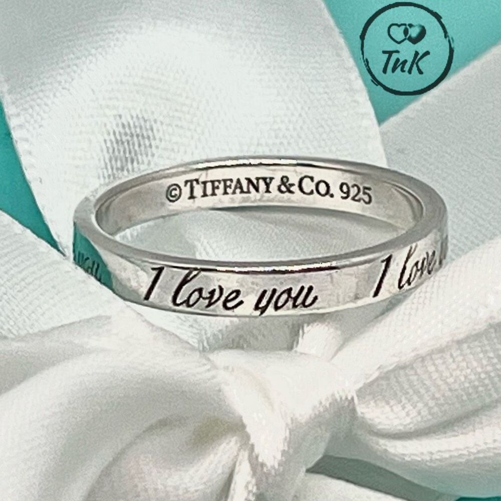 Tiffany Retired Notes "I Love You" Ring - Sterling Silver - Size 6.75